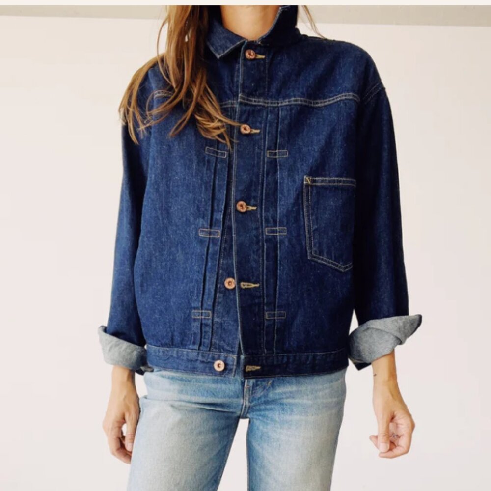 Hey Gang The Denim Jacket in Rinse, size L, $398 new